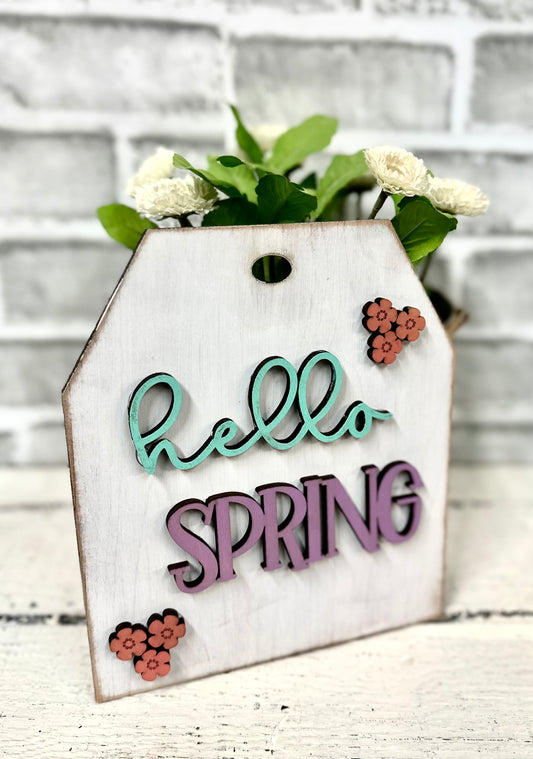 ALREADY MADE BY ME Hello spring large tag sign