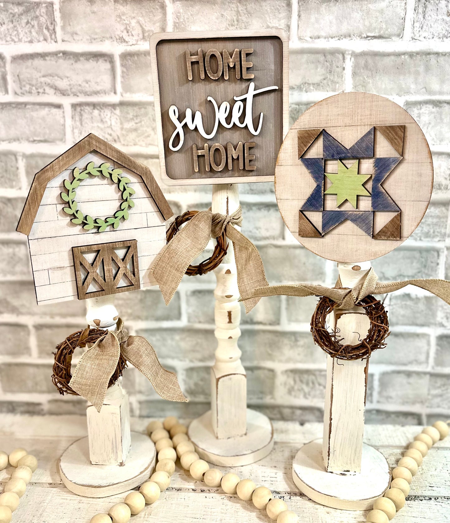 Set of 3 SPINDLES (doesn't include toppers)