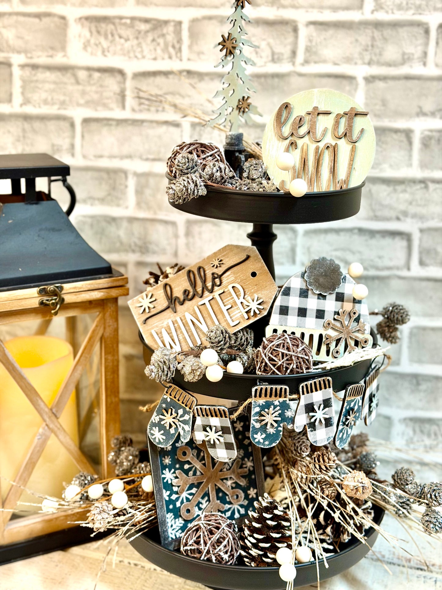 DIY KIT- TIERED TRAY WINTER