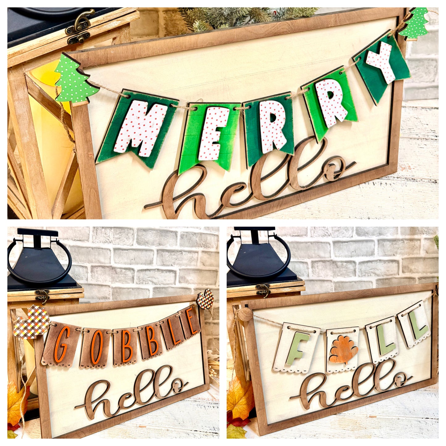 Hello sign with your choice of 1 banner