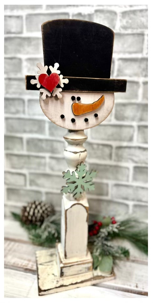 TOPPER FOR CHUNKY SPINDLE- SNOWMAN