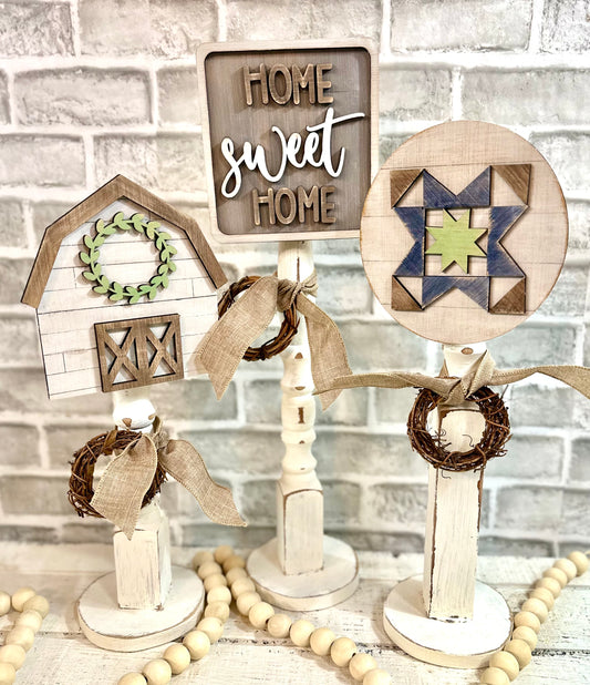 Set of 3 SPINDLES (doesn't include toppers)