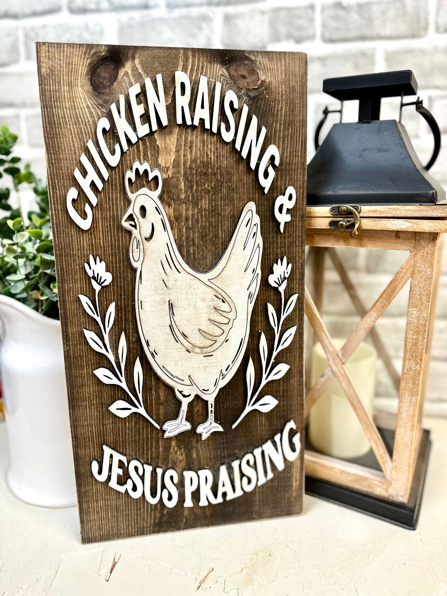 SHOP THE COTTAGE-handmade by me -CHICKEN SIGN