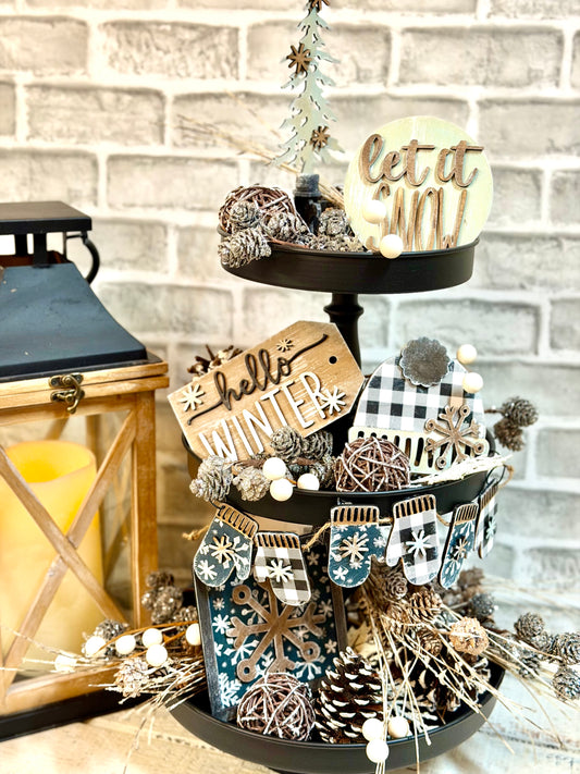 DIY KIT- TIERED TRAY WINTER